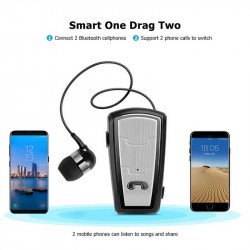 FQ-208 Business Headphones | AstroSoar Retractable Wireless Earbuds Collar clip Hands free Headset | astrosoar.com